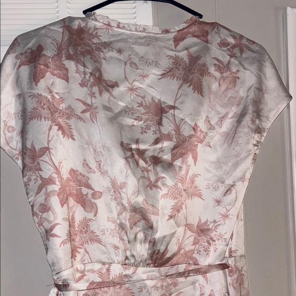 All Saints Pink and White Ruffled Wrap Sundress size 6 - Picture 7 of 8
